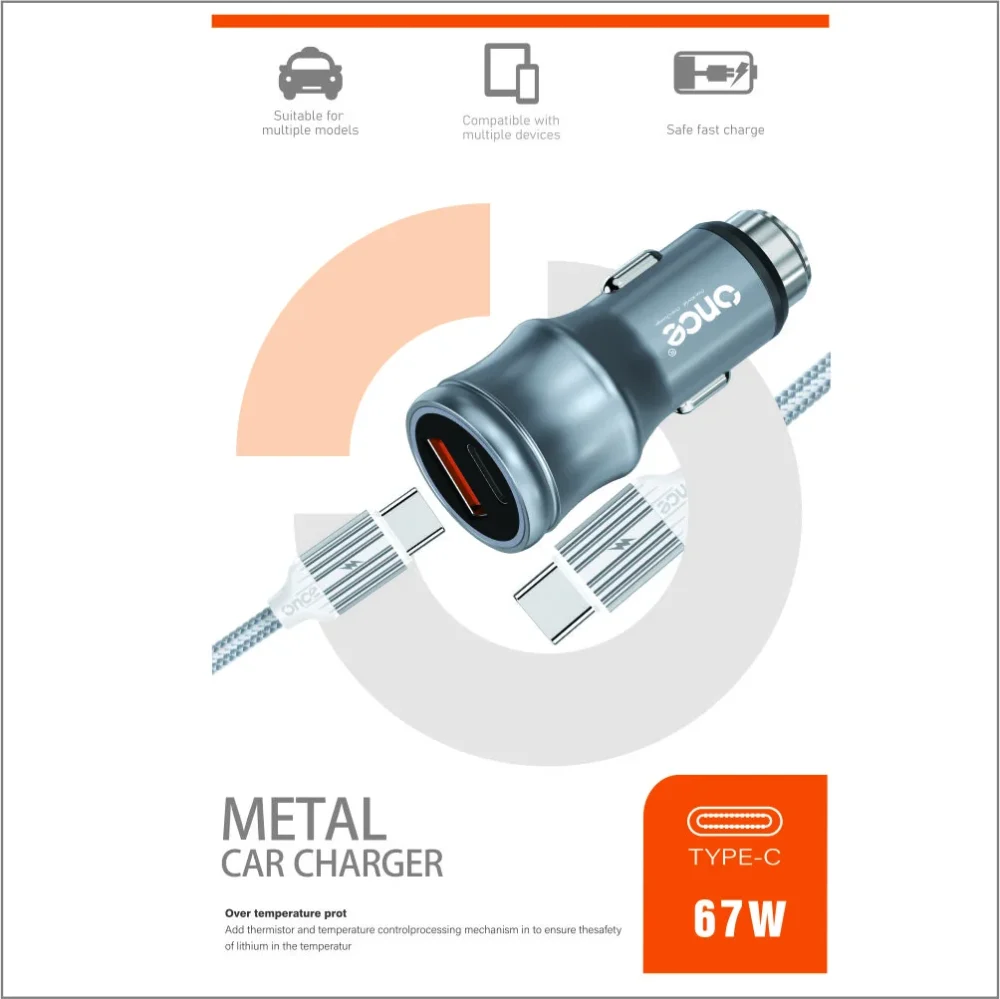 Cargador de auto Metal 67W Once